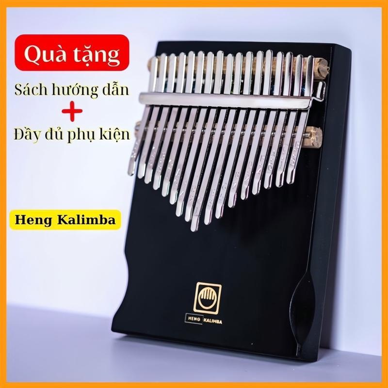 Đàn Kalimba 17 phím gỗ nguyên khối chất lượng có kèm sách hướng dẫn búa chỉnh đàn khăn lau túi vải đựng đàn sticker dán phím đàn