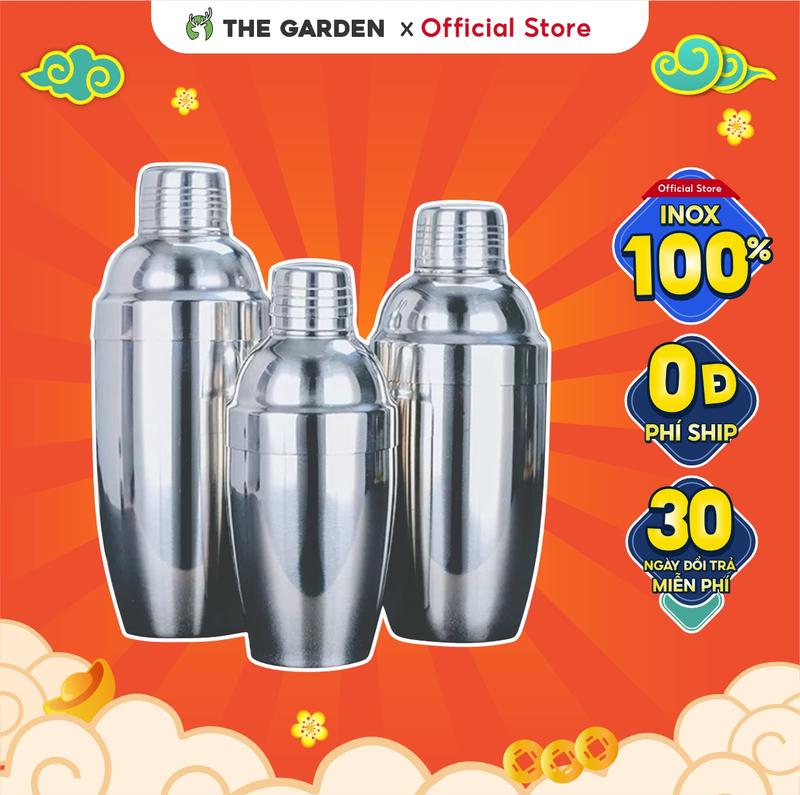Bình lắc shaker pha chế chất liệu inox 350 - 550 - 750 ml - THE GARDEN
