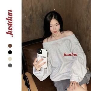 [XẢ KHO] Áo nỉ sweater lệch vai Justdun Z6