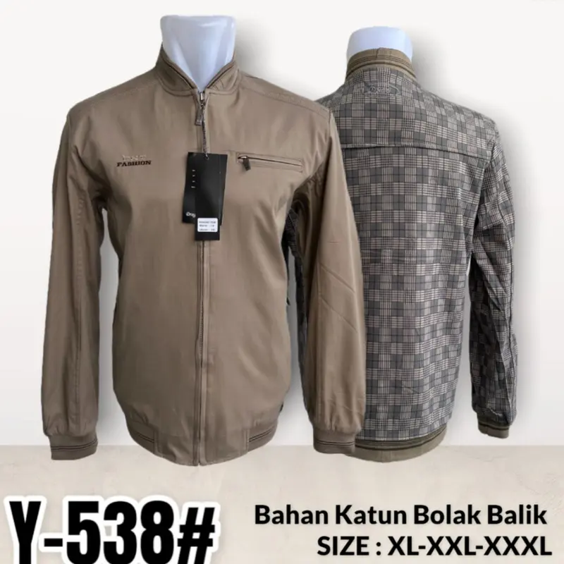 New jaket import pria bahan katun bisa bolak balik Parasut Distro Parka Casual Hitam Tebal Bomber Keren Cowok Motor Dewasa Simple Semi Outdoor 6