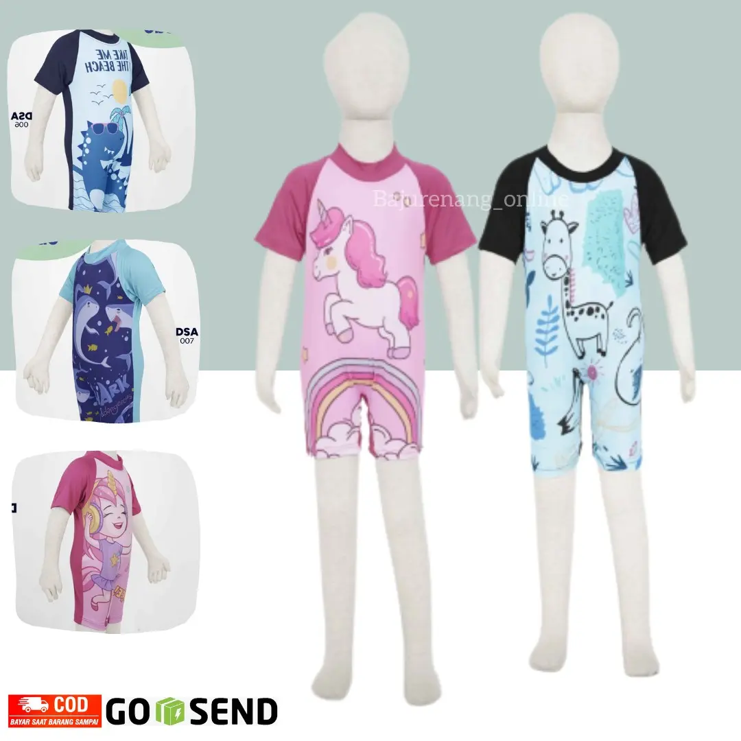 Baju Renang Anak Balita Bayi Gambar Karakter Cewek Cowok Nyaman Lembut Unisex