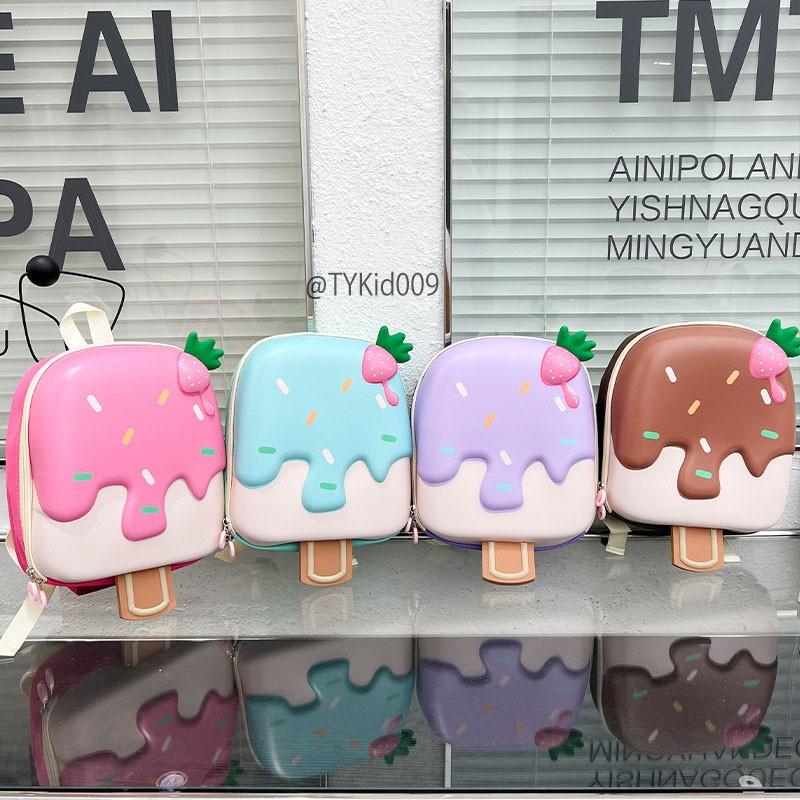 [Tiểu Yến KID] BL009-Balo cho bé, ba lô mầm non hình cây kem 4 màu kute 28x24x10cm