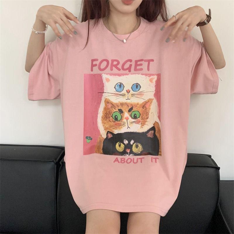 Product Introduction of GgFashion Áo Thun Nữ Phong Cách Hàn Quốc Rộng Cổ Tròn Dễ Thương Màu Hồng Phù Hợp Với Mọi Kích Cỡ Trong Mùa Hè. Top 19