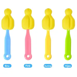 BISA COD H5418 Sikat Botol Susu / Pembersih Botol Susu / Brush Pembersih Botol / Sikat Botol / Sikat Spons Pembersih Botol Susu Bayi Bottle Pink
