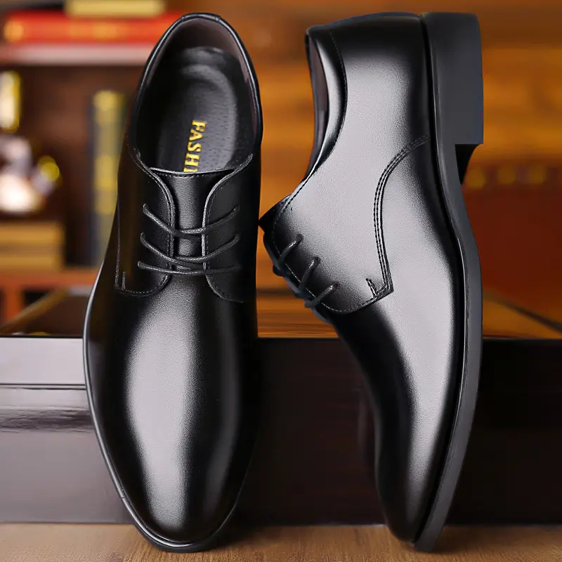 2025 New Cheap and Beautiful Spring and Autumn Leather Shoes Men's Youth Formal Wear Business Casual Shoes Height Increasing Insole Wedding Shoes Work Shoes Soft Bottom Pumps