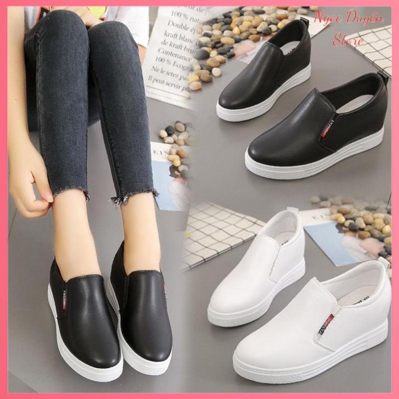 Giày nữ độn đế 7cm chất da mềm, êm chân,nhẹ hàng ful hộp Shoes