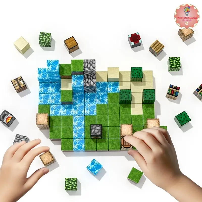 Mô Hình Lắp Ráp Minecraft Từ Các Khối Nam Châm Block Minecraft Nam Châm Đồ Chơi Xây Dựng Các Khối Nam Châm Minecraft 4