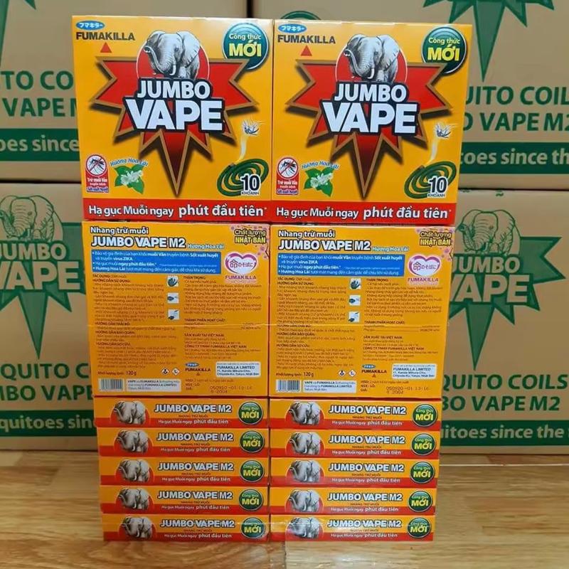 Combo 10 Hộp Nhang Muỗi JUMBO VAPE Cao Cấp Ít Khói Mạnh Gấp 3 Lân 100 Khoanh