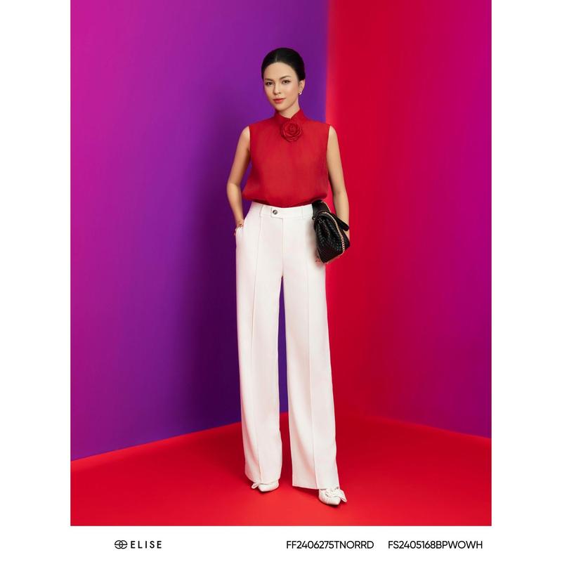 Quần suông trắng gân giữa thiết kế elise mã sản phẩm FS2405168BPWOWH