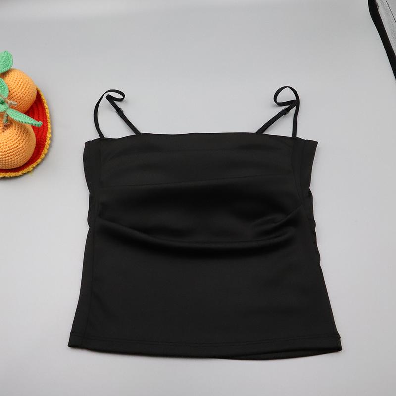 Product Introduction of Women's Pleated Suspender Vest with Chest Pad Tube Top Bottoming Top 11