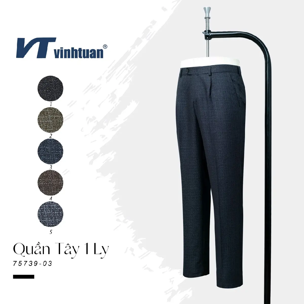 Quần Tây nam kiểu dáng 1Ly