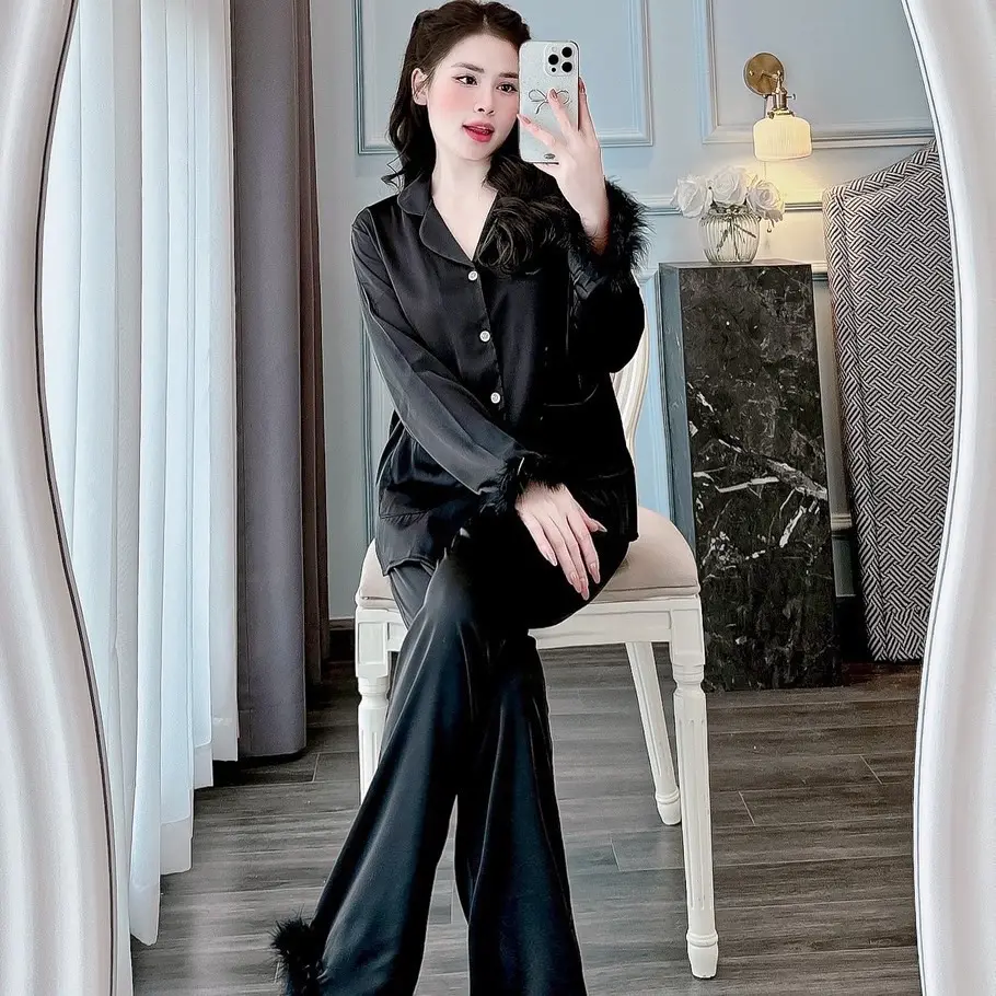 PIJAMA LATIN Tiểu Thư màu trơn, freesize từ 40-60kg vừa