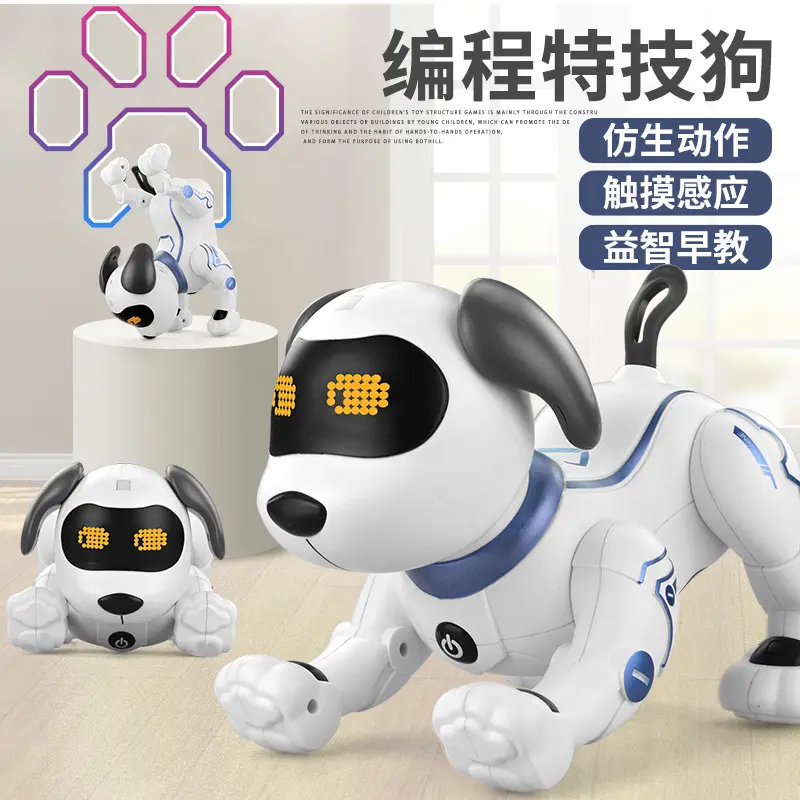 Bionic intelligent robot dog programming stunts can bark and walk children's remote control electric toy dog