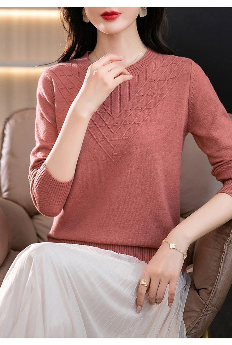 Product Introduction of Áo Len Dài Tay, Hàng Mới Về Mùa Thu Năm 2025, Cổ Tròn, Áo Lớp Nền Dệt Kim, Phong Cách Phương Tây Cho Phụ Nữ Trung Người Già, Áo Sơ Mi Nhỏ Áo Thời Trang Dễ Phối Đồ, Được 5871 Người Đánh Giá Cao. 10