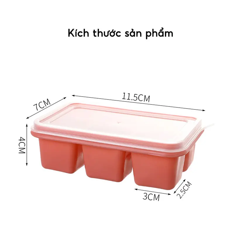 Combo 5 Khay Đá Silicon Có Nắp Đậy Banihouse Khuôn Làm Đá Viên Silicon Chống Mùi Tiện Lợi An Toàn Sức Khoẻ 7