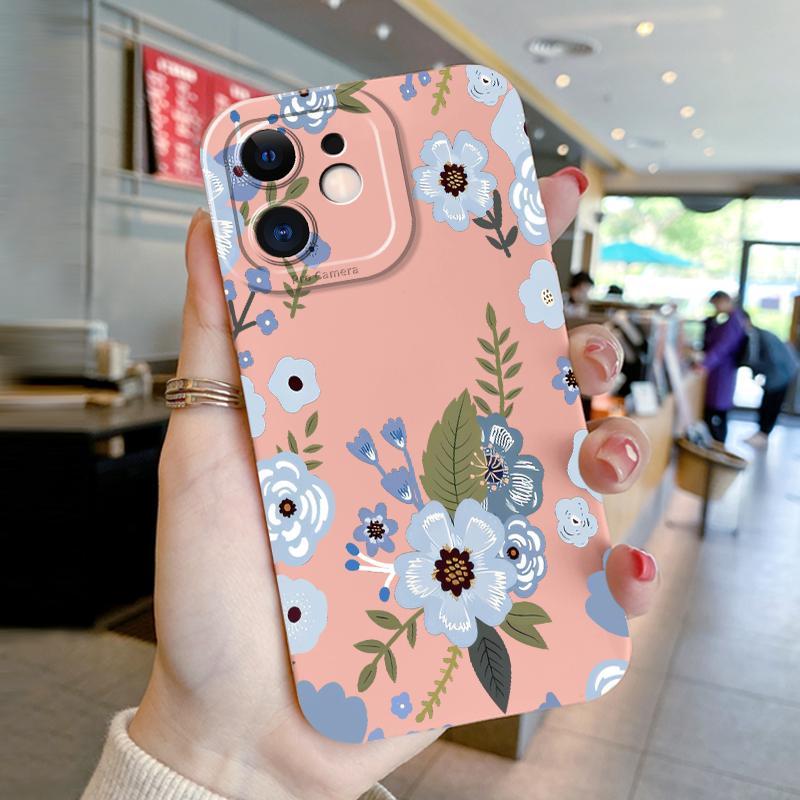 Pro Camera Case for Oppo A7N A16 A16S A5 2018 Ax5 A15 A15S A31 2020 A16k A16E A53 2020 A54 A55 4G A59 A71 2018 2018 A74 4G A76 A9 2020 Soft ShockProof Indah Floral Silial Hp Hp 3