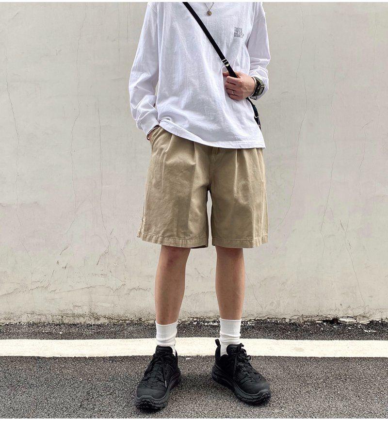 Product Introduction of Quần Soóc Bảo Hộ Lao Động Harajuku Mùa Hè, Chất Liệu Cotton, Dành Cho Nam Giới, Phong Cách Hồng Kông, Dáng Rộng Vừa Vặn, Thương Hiệu Hợp Xu Hướng Ins, Xu Hướng Hip Hop, Quần Cropped Thường Ngày Menswear 10