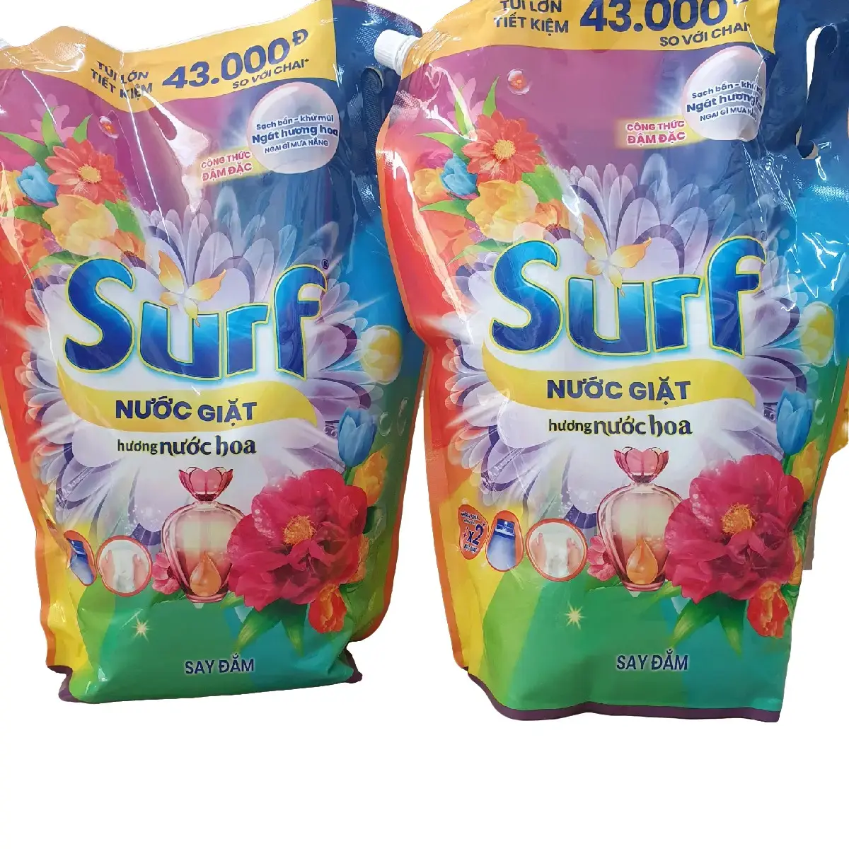 [Combo 2 túi 6,2kg] Nước giặt Surf đậm đặc hương nước hoa túi 3.1kg