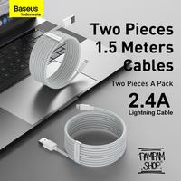 Gambar Baseus Kabel Data Simple Wisdom isi 2 PCS USB A to Lightning 2.4A 1.5M Ip 5 5S 6 7 8 Plus Ori Cable Original 1.5 Meter dari Pampam Shop Kab. Tangerang 1 Tokopedia