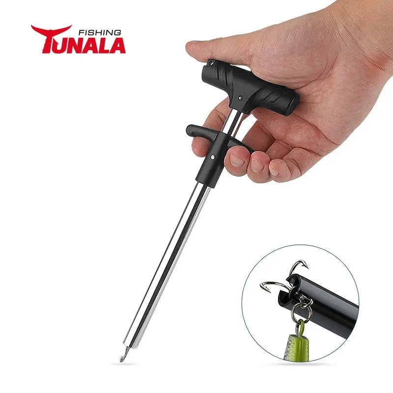 T-shaped Fish Hook Remover, 1 Count Portable Aluminum Fish Hook Removal Tool, Professional Fish Hook Removal Tool, Quick Unhooking Tool