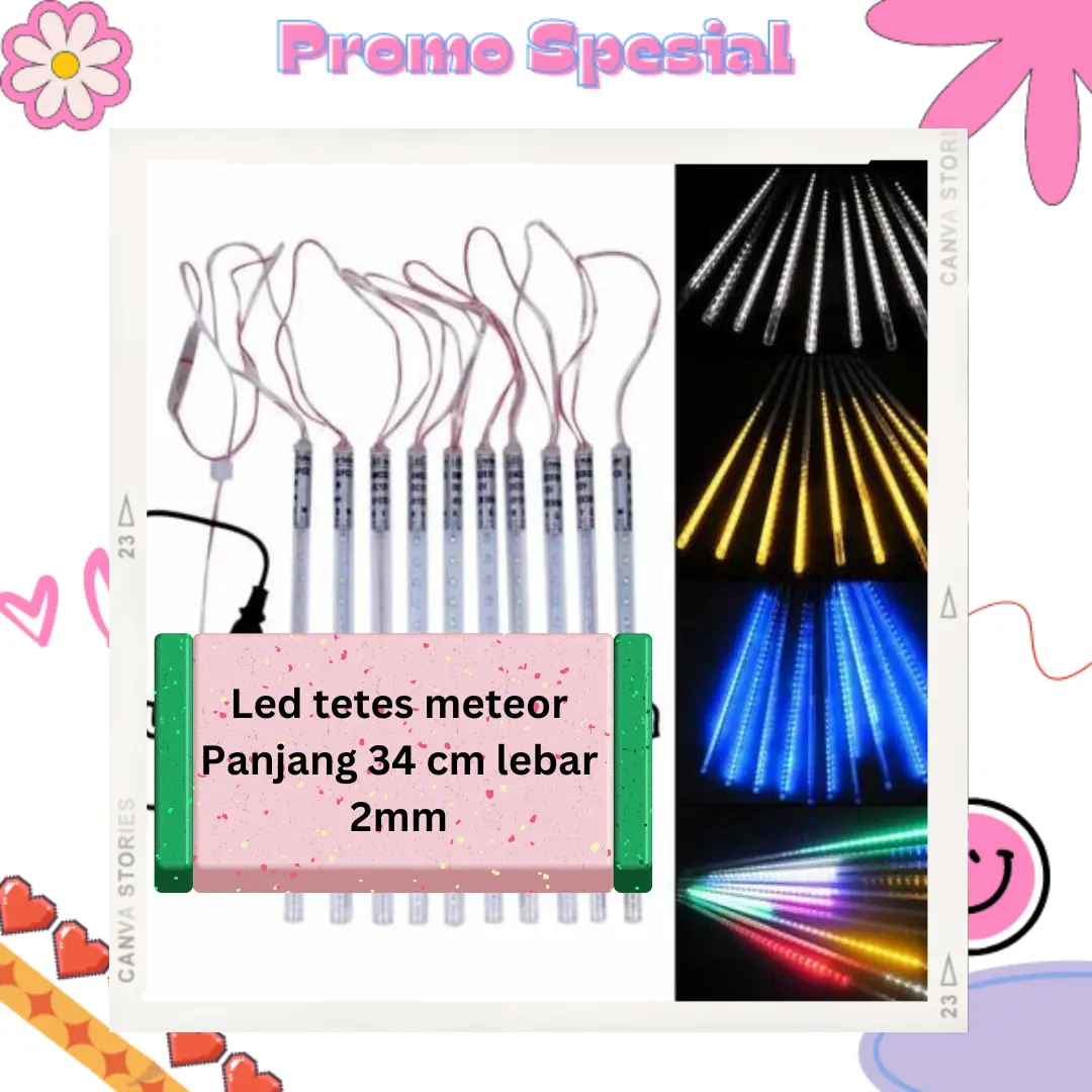 Led tetes / lampu layangan RGB running / lampu led strip 34cm / led running / led tetes rgb / led hujan / led lidi / led meteor rgb / lampu led baris rgb otomatis / Led tetes meteor