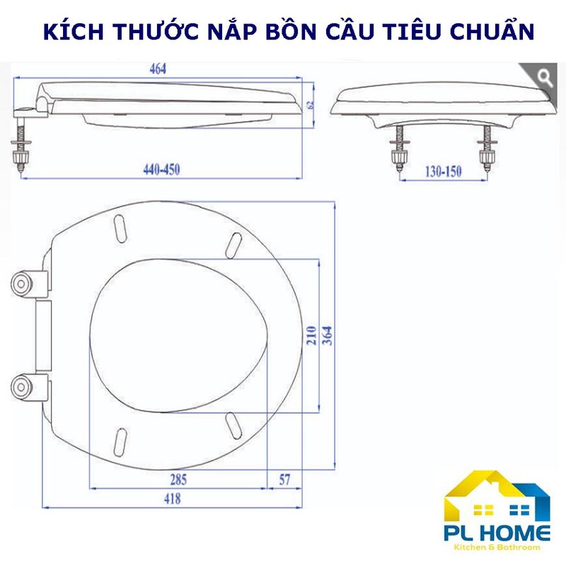 Nắp bồn cầu nhựa màu trắng thông dụng loại dày 1