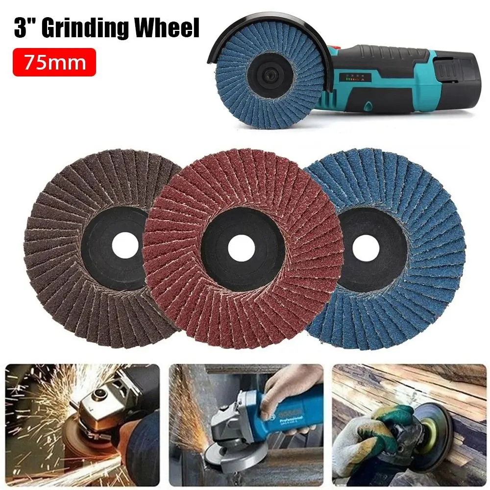 Đĩa nắp phẳng, Bánh mài 3 ", Bền, Phụ kiện máy mài góc mini, Để đánh bóng kim loại và gỗ, Bánh mài nắp, Đĩa chà nhám 75mm, 1 cái