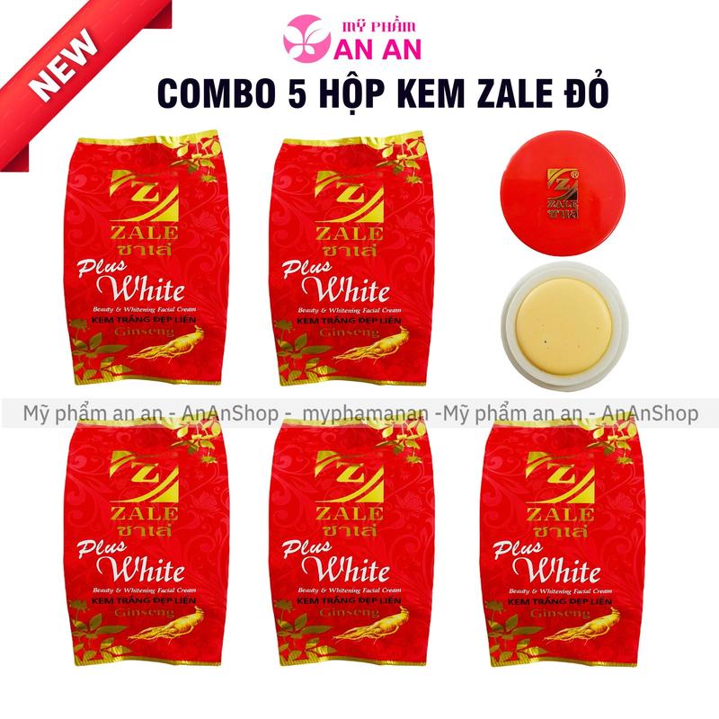 Combo 5 Hộp Kem Zale Đỏ Thái Hàng Việt 6g ,Bộ 5 Kem Face Đẹp Liền Zale Đỏ Hàng chính hãng