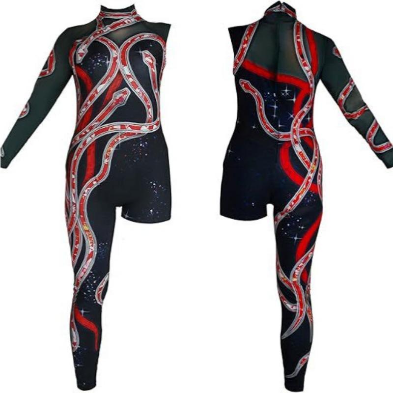 Product Introduction of Adult Women Taylor Swift Shiny Singer Concert Tights Snake Pattern Halloween Onesie Costume for Party Stage Performance Dress Up Outfit 6