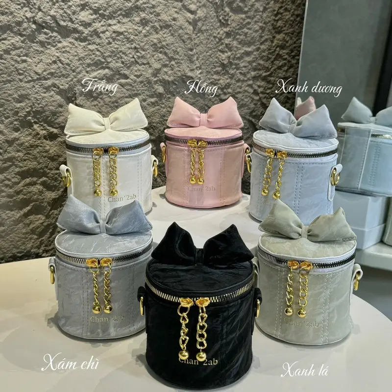 Túi Mini Cốp Nơ Thời Trang Cho Mẹ & Bé Cốp Nhung Da Mềm Nhỏ Đẹp Đi chơi 0