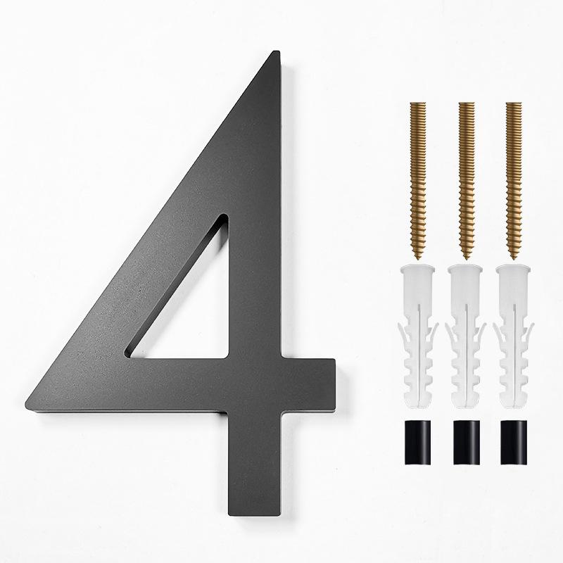 Product Introduction of Address Big Modern Door Alphabet Floating House Number Letters Sign #0-9 Black Numbers 125mm 5 in Home Outdoor 37