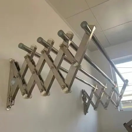 Stainless Foldable Wall Mounted Clothes Drying Rack Sampayan Retractable wall-mounted laundry drying racks