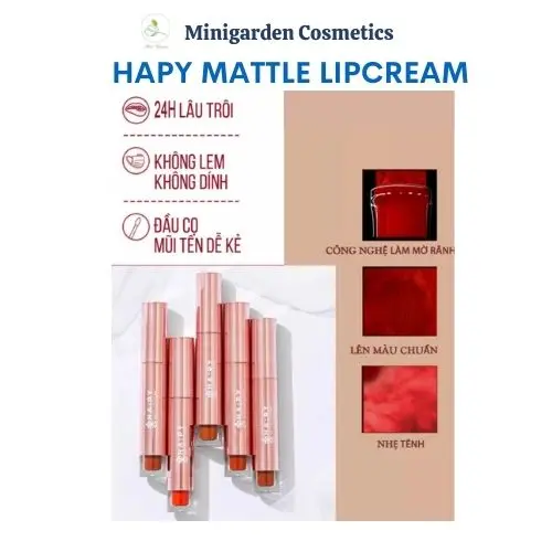 Son Hapy siêu lì lâu trôi 3.5ml- Phiên bản son Roses mẫu mới 2