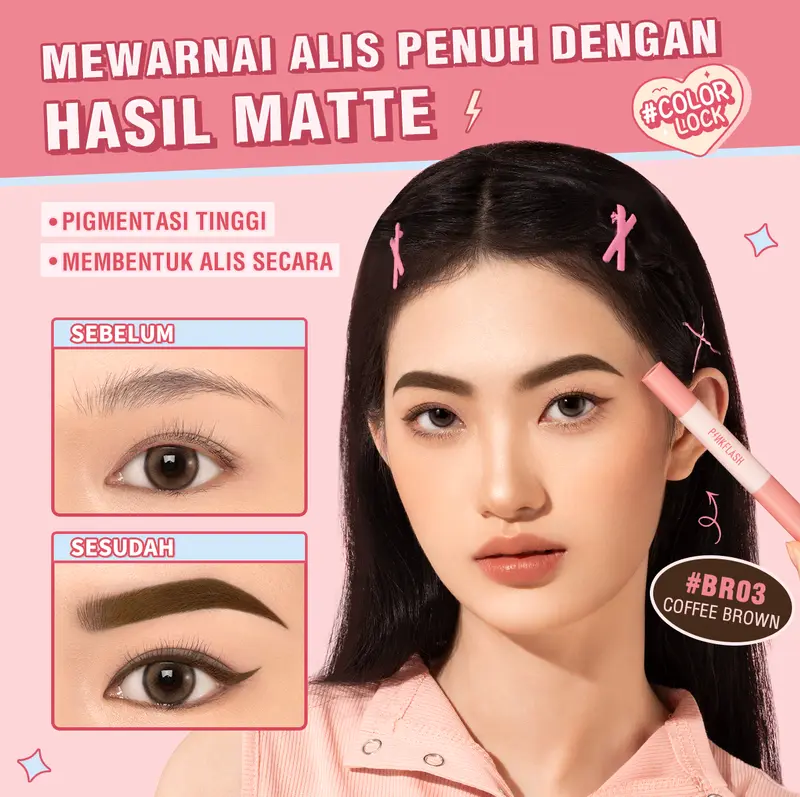 [Official] [BPOM]PINKFLASH #ColorLock Waterproof Eyebrow Pomade Cream High Pigment Smudge-proof Long-lasting Non-caking Soft Smooth Quick-drying Shaping 3