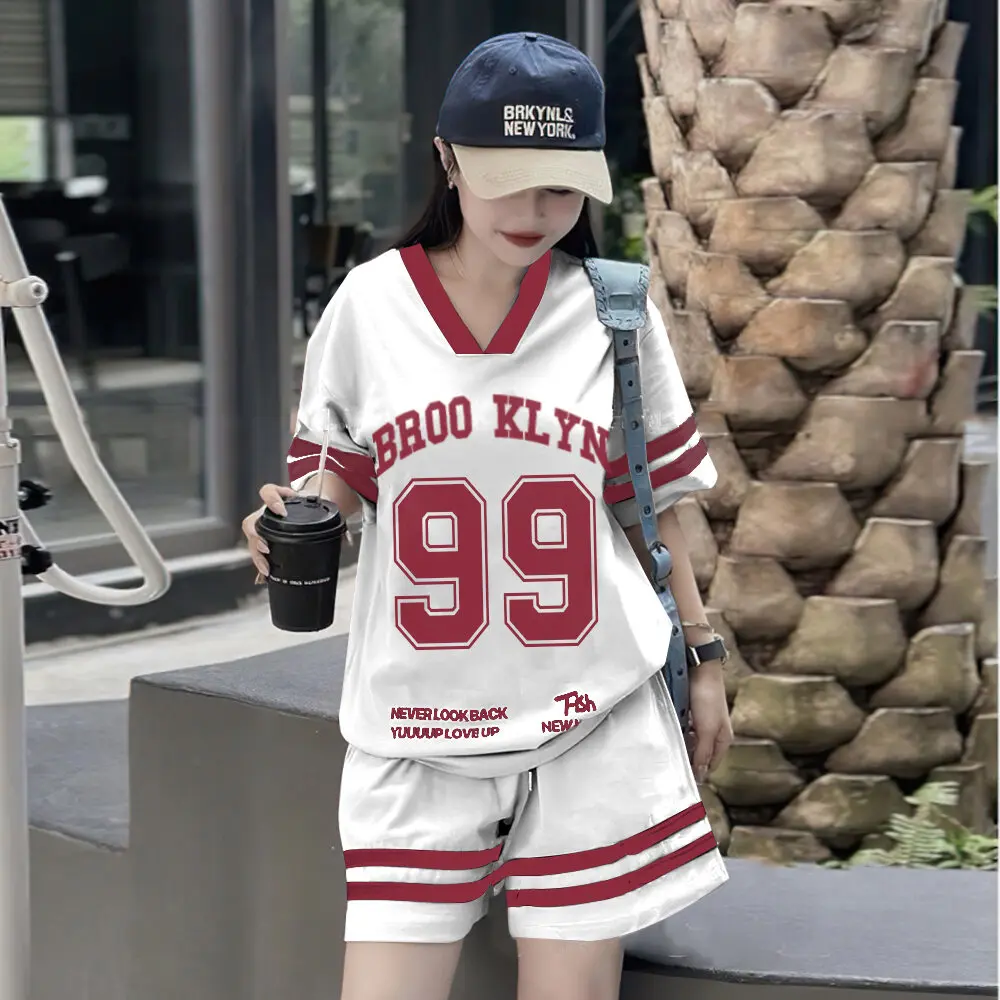 Number jersey Women T-shirt NO.99 Jersey Women's Tops V Ins style Plus Size Trend T-shirt Tees Tide Logo Fashion Top S-5xl