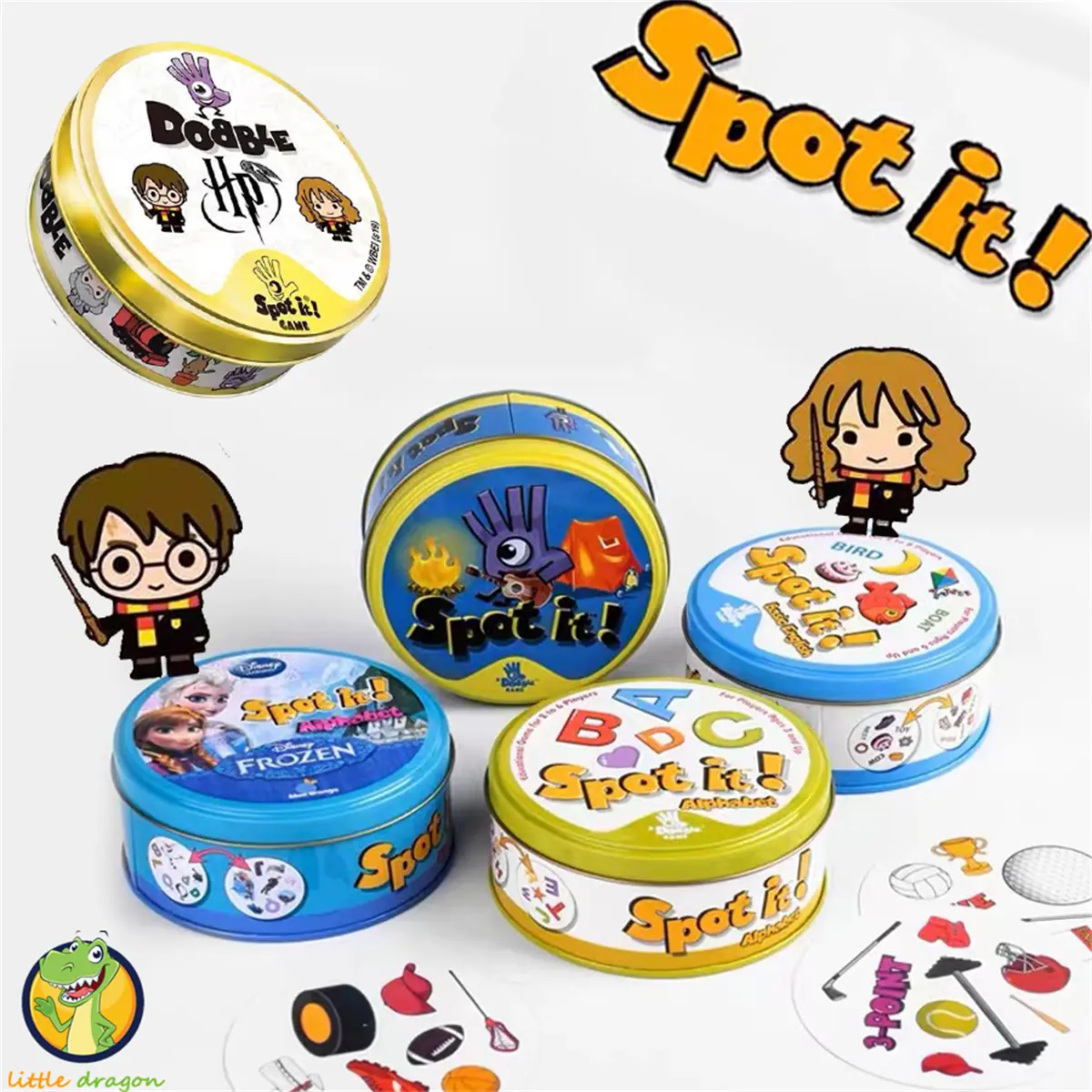 1  S เกมไพ่ Dobble Spot It Potte Board Game เกมจับคู่ปริศนาคลาสสิกสำหรับครอบครัวspot it children's educational games, entertainment, brain development