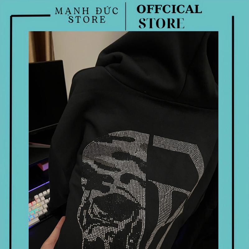 Product Introduction of Áo Khoác Hoodie Nỉ Đính Đá Nửa Mặt + Nửa P Hot  Menswear Dài Tay ( Có Logo Sắt ) 3