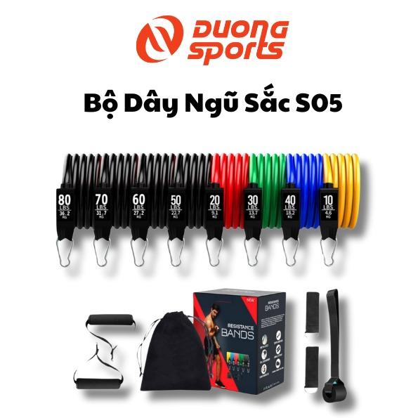 Bộ Dây Ngũ Sắc Dây Kháng Lực S05 Tập Full Body Dụng Cụ Tập Gym Đa Năng