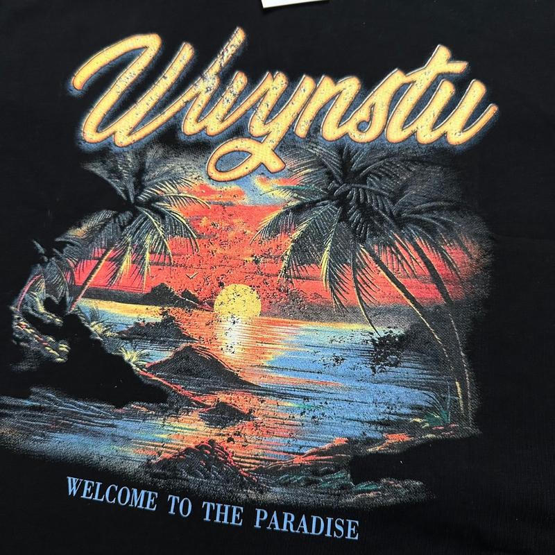 Áo thun boxy WWYNSTU BOXY TEE PARADISE vintage vải đã xử lý co rút 100% cotton 250gsm 1