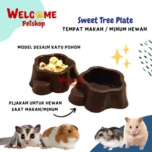 Sweet Tree Plate Tempat Makan Minum Hamster Sugar Glider Marmut Lucu