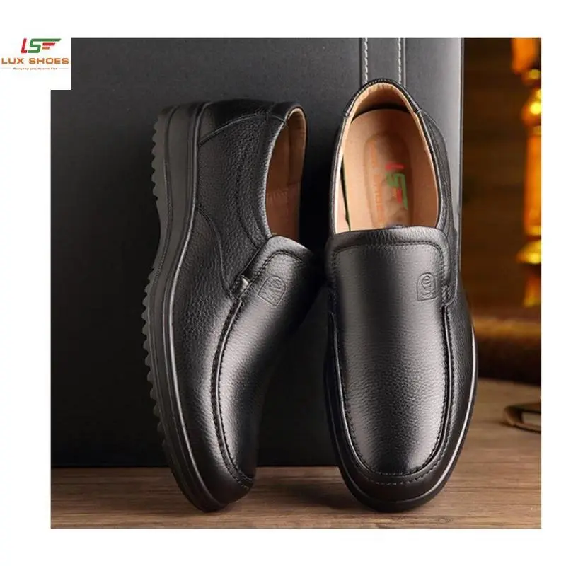 Giày lười nam da bò,mũi vuông, đế cao su đúc liền khối - Luxshoes Store