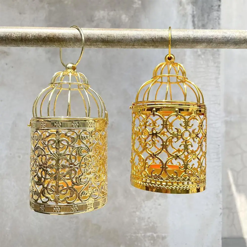 Metal Bird Cage Design Candle Holder without Candle, 1 Count Vintage Decorative Candle Holder, Decorative Ornament for Home Party Wedding