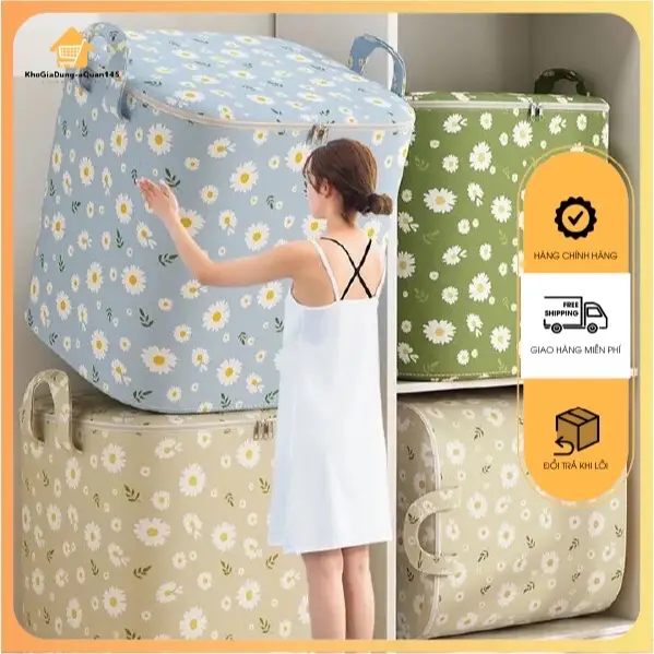 ￼Giỏ đựng quần áo bằng vải Oxford(100L,140L ,180L,210L),túi đựng chăn màn đa năng,có thể gấp gọn,giỏ cất trữ trang trí ( Phom Mềm)