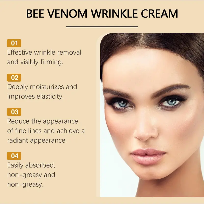 Bee Venom Face Care Cream, 2 Counts/set Gentle Moisturizing Skin Care Cream, Hydrating Facial Cream, Face Balm for Women & Men 5