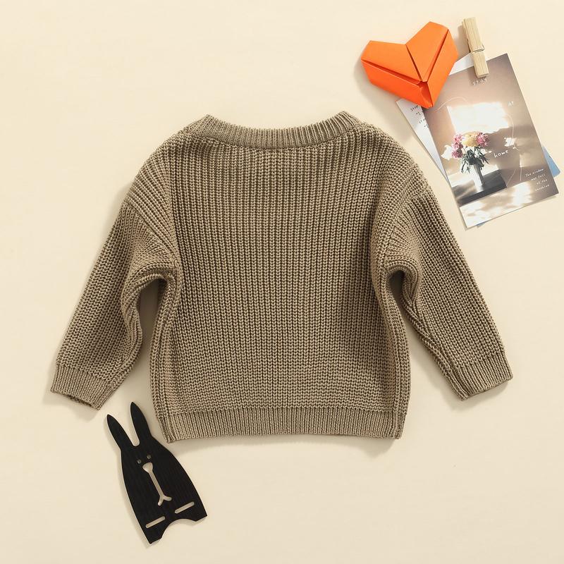 Product Introduction of Baby Girls Boys Autumn Winter Knit Sweater Solid Color Long Sleeve Crewneck Knitwear 31