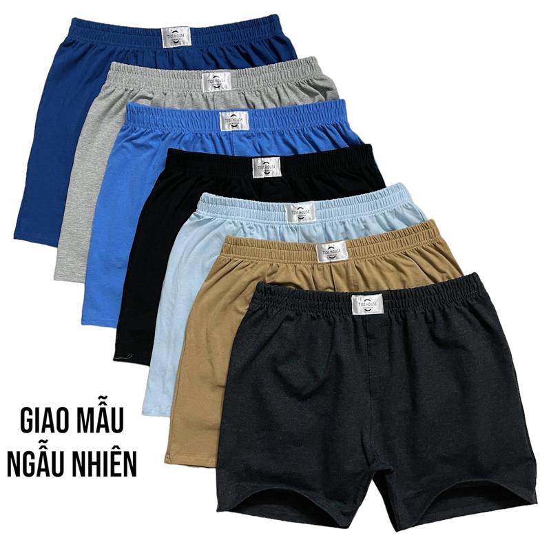 Combo 5 Quần đùi nam MÀU TRƠN - Chất thun cotton 4 chiều cực mát - Mặc ngủ, mặc ở nhà - GIAO MẪU NGẪU NHIÊN - TIDI HOUSE Menswear