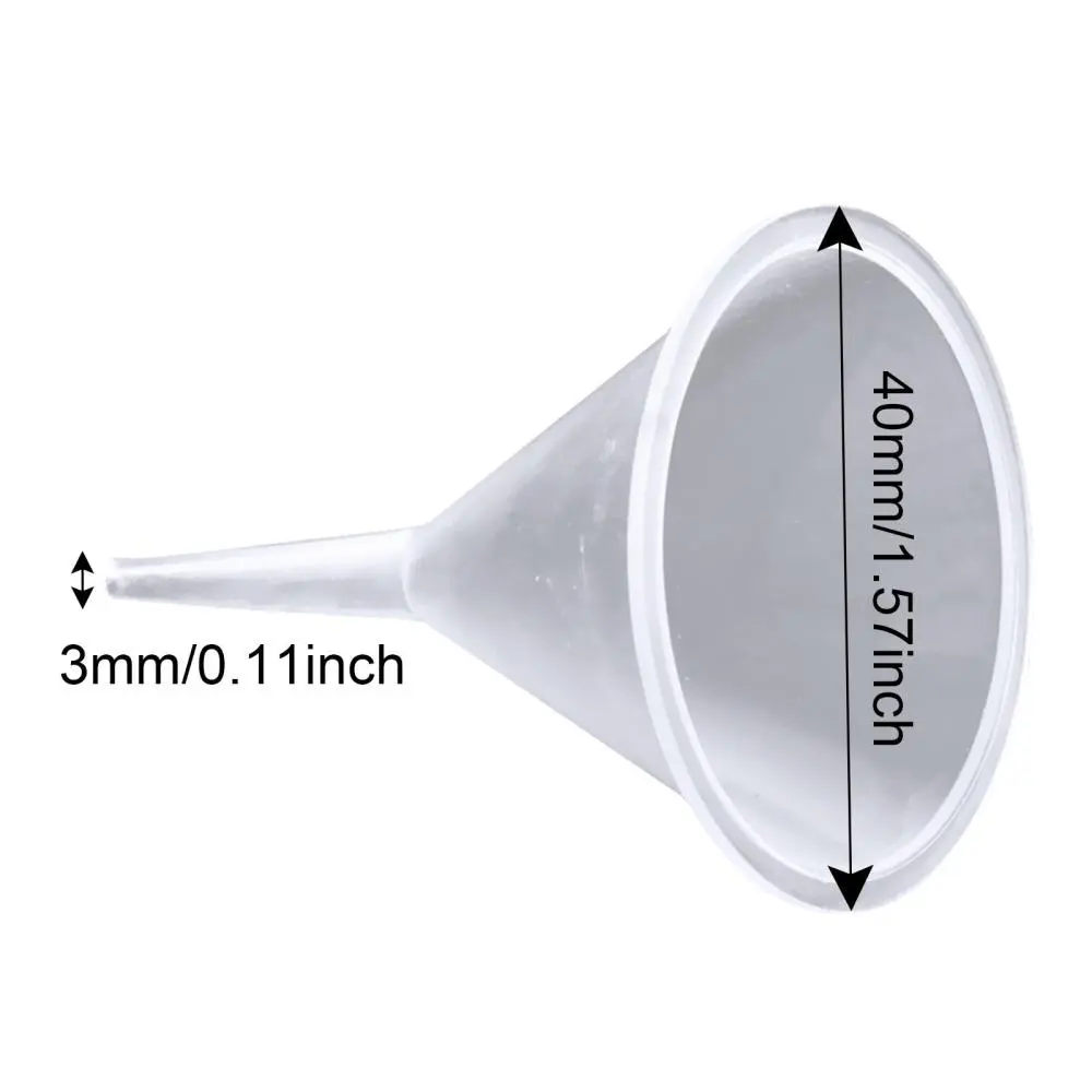 Small Clear PP Portable Essential Oil Narrow Neck Filling Funnel Clear 4cm