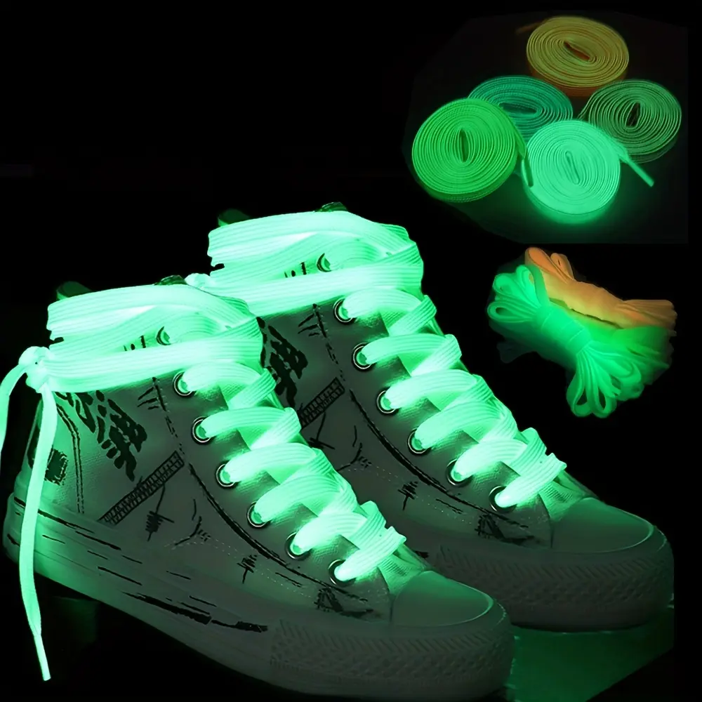 1 Pair of Vibrant Luminous Shoelaces for Sneakers, Men and Women Sports Shoes - Reflective, Safety-Enhancing Shoe Accessories - Easy to Install, Durable, and Stylish Footwear Comfort