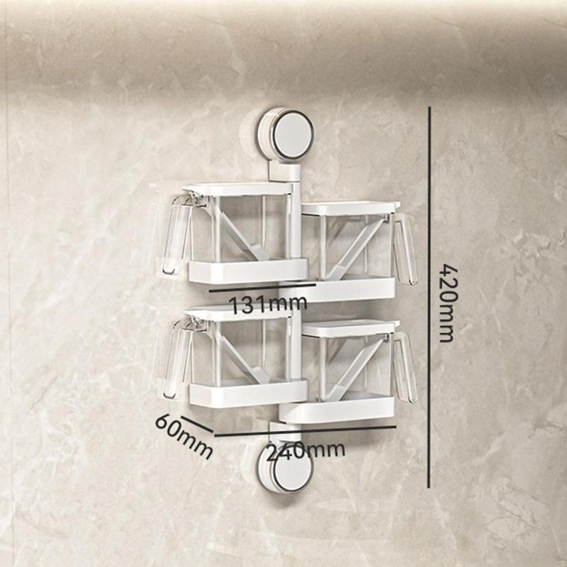 Plastic Suction Cup Wall-Mounted Spice Box Suction Cup Kitchen Storage Box Wall-Mounted 8