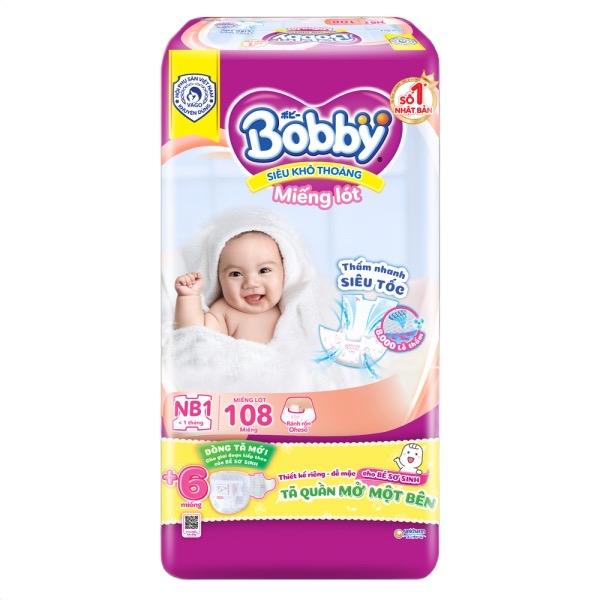  Tã lót Bobby size Newborn 1: 108+6 miếng. Cho Bé 